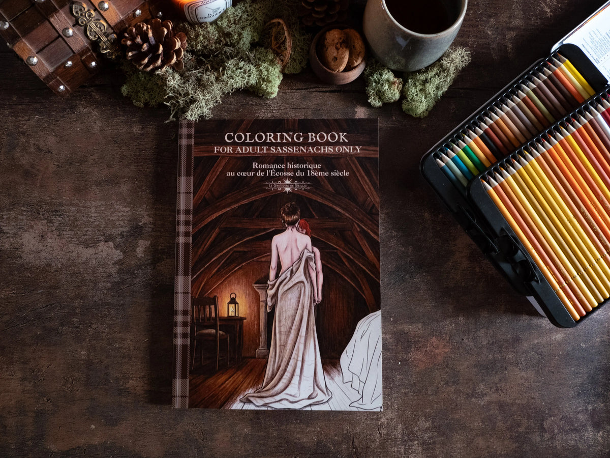 Duo papier + numérique | Livres de coloriage romantique pour adultes-Écosse du XVIIIe siècle (Précommande) Le Grimoire de Geillis